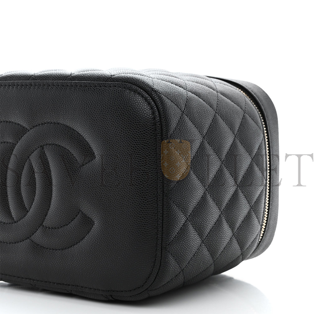 CHANEL CAVIAR QUILTED LARGE VANITY POUCH BLACK (20*15*13cm)